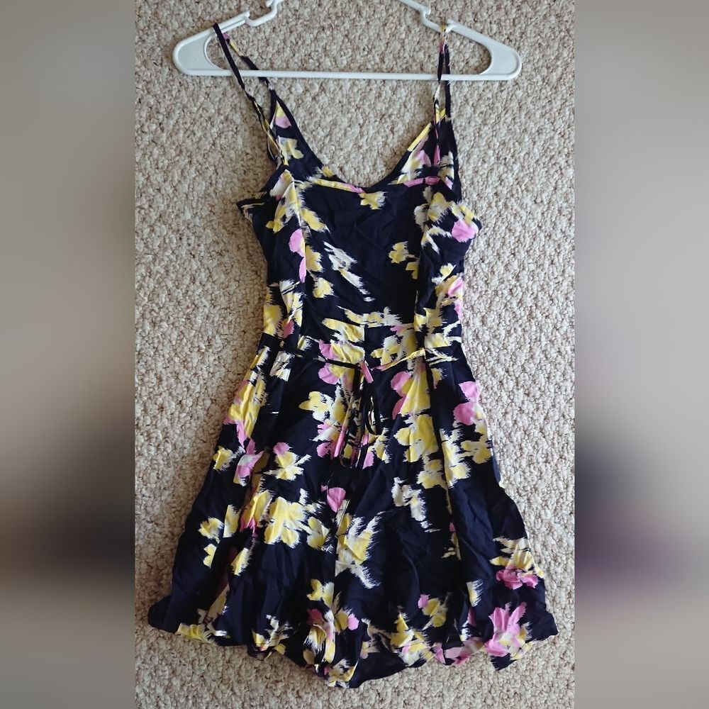 NWT Uniqlo Black Floral Camisole Romper Size XS